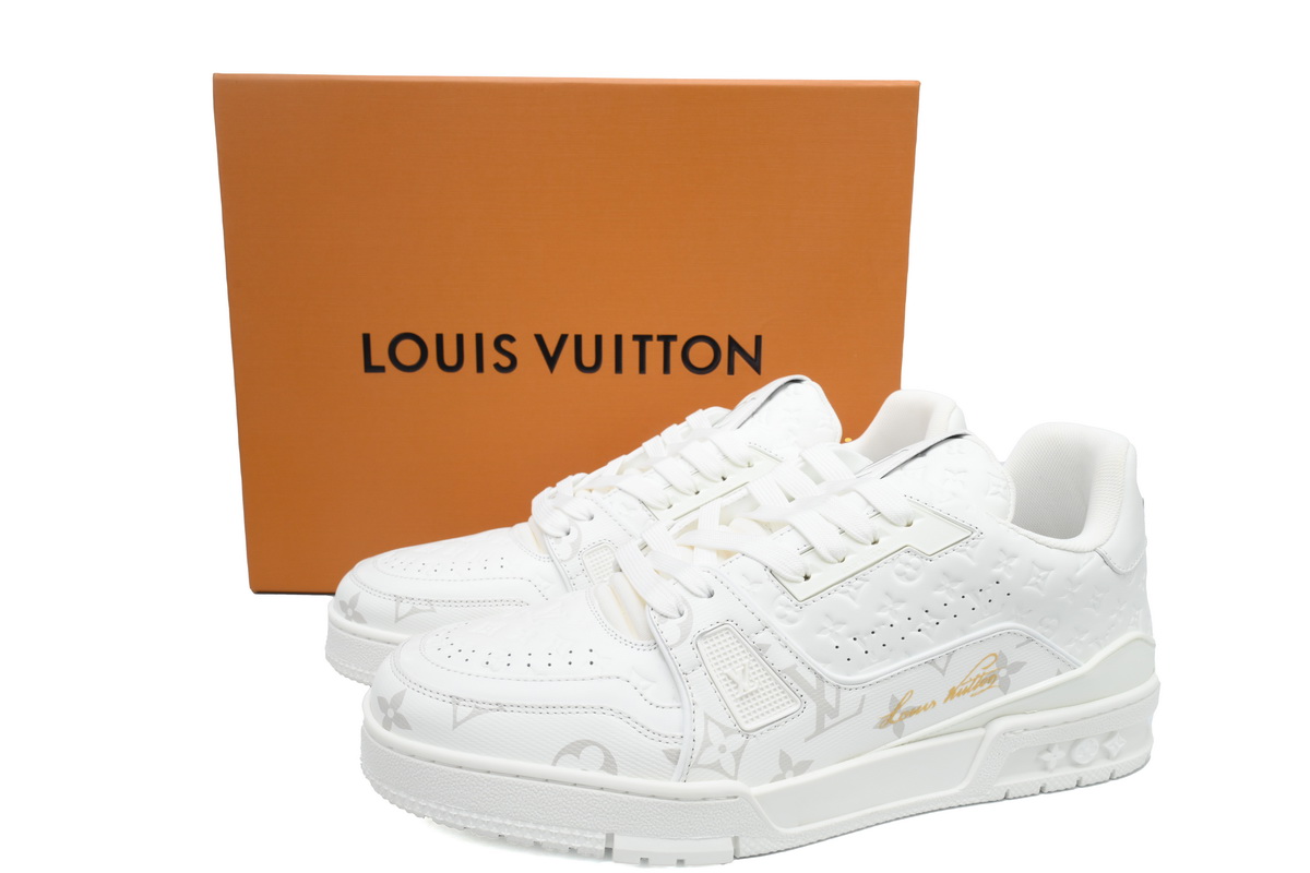 PK God Batch Louis Vuitton Trainer Sneaker All Alligator Leather White