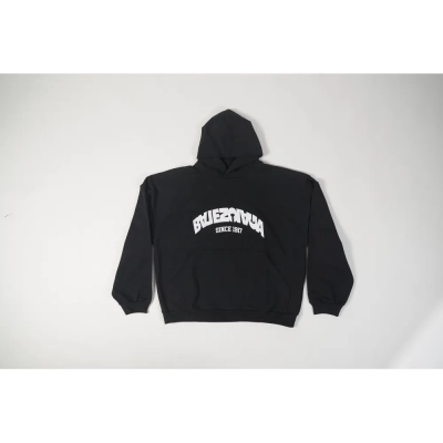 BACK FLIP ROUND HOODIE OVERSIZED IN BLACK/WHITE 01