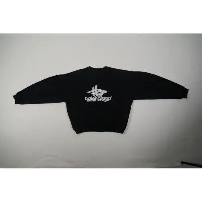 LAYERED SPORTS ROUND SWEATSHIRT OVERSIZED IN BLACK/WHITE 01