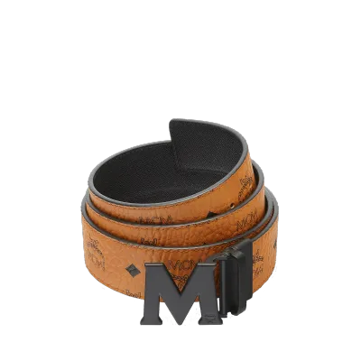 MCM Claus M Reversible Belt Visetos Cognac/Black 01