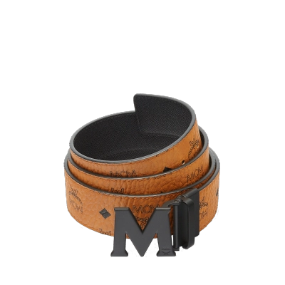 MCM Claus M Reversible Belt Visetos Cognac/Black 01