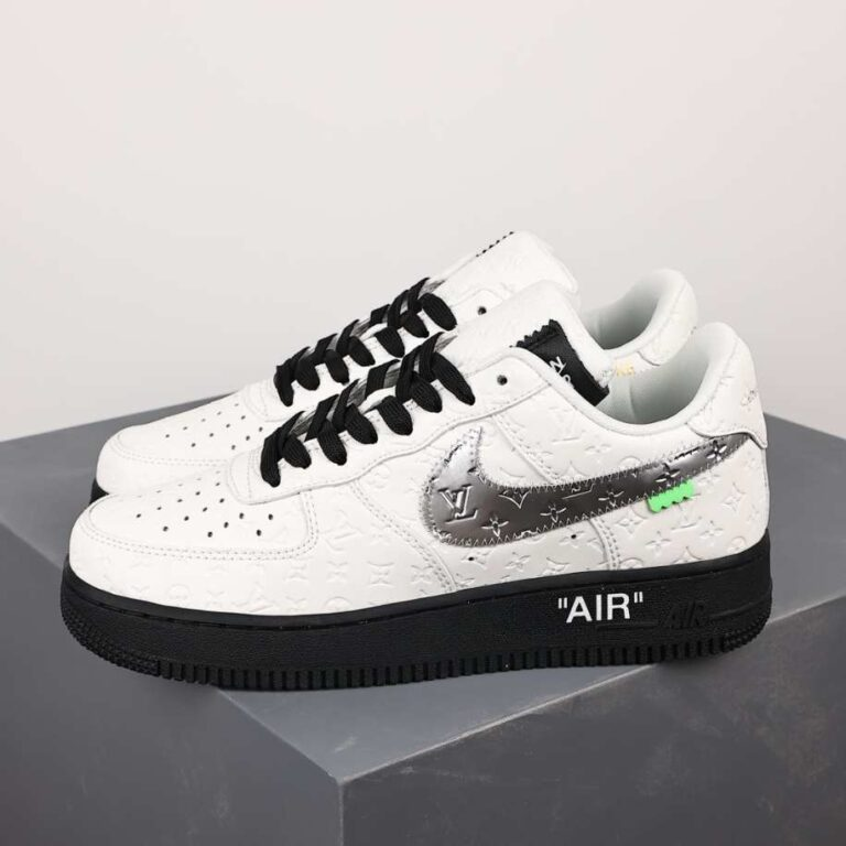PK God Batch Louis Vuitton x Nike Air Force Low White Black Silver