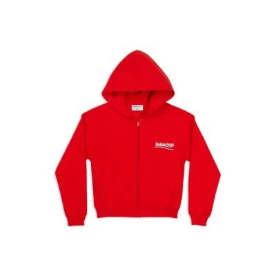 WOMEN'S POLITICAL CAMPAIGN SHRUNK ZIP-UP HOODIE SMALL FIT IN RED 623451TKVI96040 01