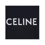 Celine Logo Print Cotton Short Sleeve T-shirt Black
