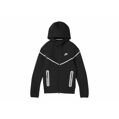 Nike Sportswear Tech Fleece Full Zip Windrunner Hoodie Black/Bemis Silver 01