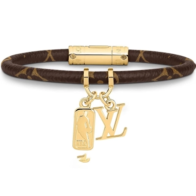 Louis Vuitton x NBA Hang It Leather Bracelet Monogram Brown 01