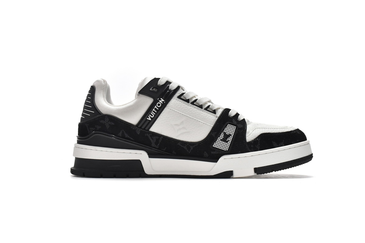 PK God Batch LOUIS VUITTON Trainer Black And White Cloth Cover VL1202