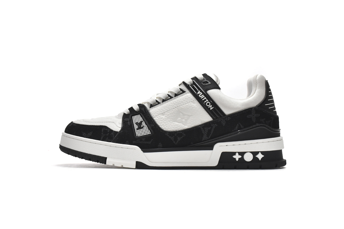 PK God Batch LOUIS VUITTON Trainer Black And White Cloth Cover VL1202