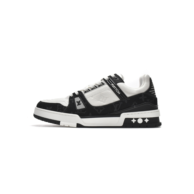 PK God Batch LOUIS VUITTON Trainer Black And White Cloth Cover VL1202 