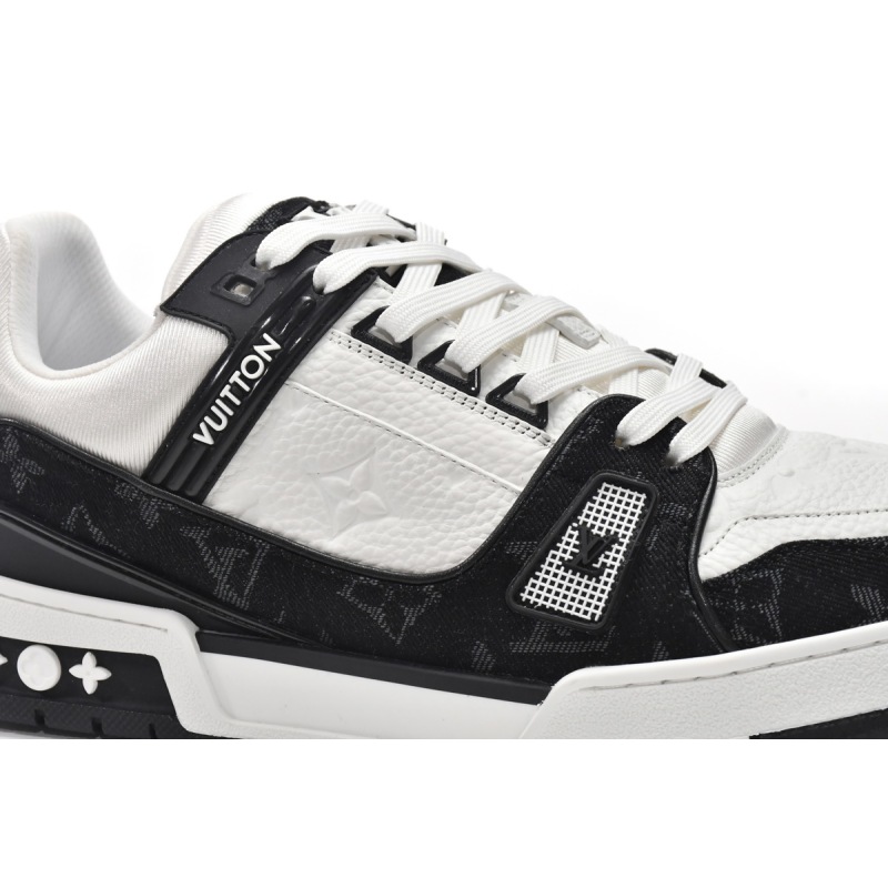 PK God Batch LOUIS VUITTON Trainer Black And White Cloth Cover VL1202 