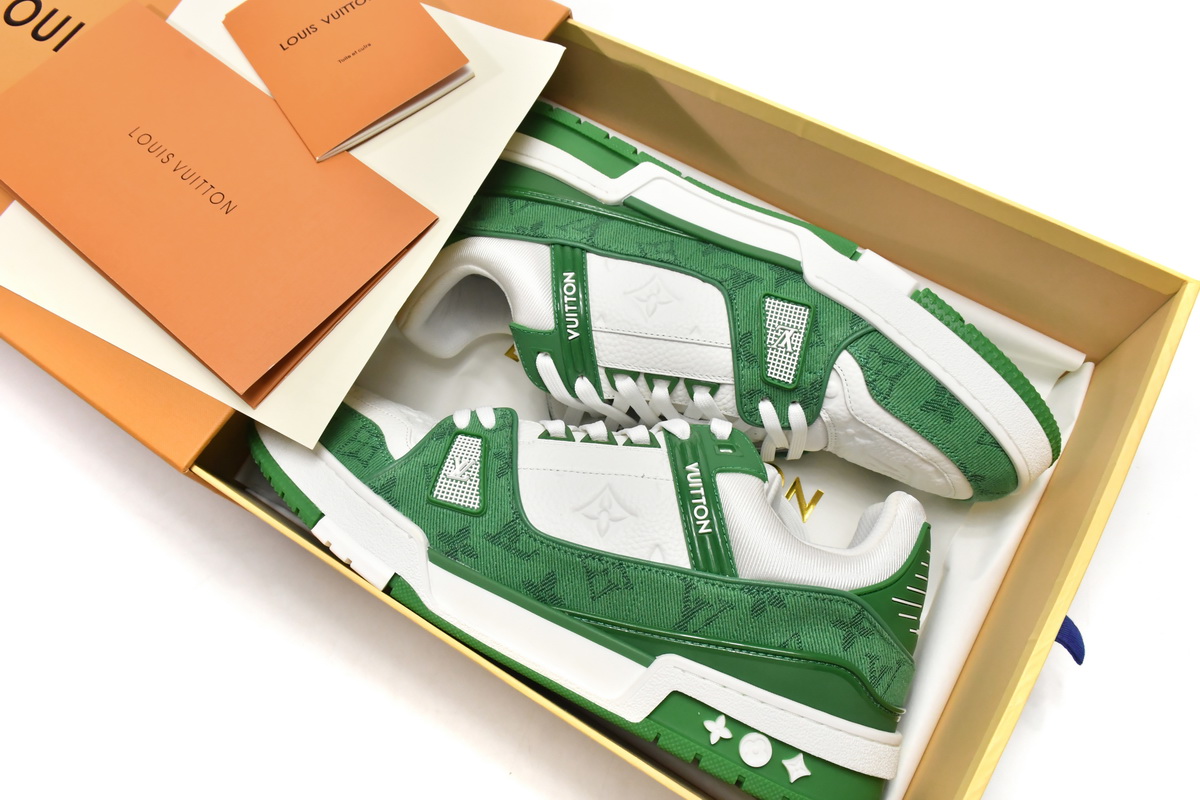 PK God Batch LOUIS VUITTON Trainer Green Cloth Surface VL1201