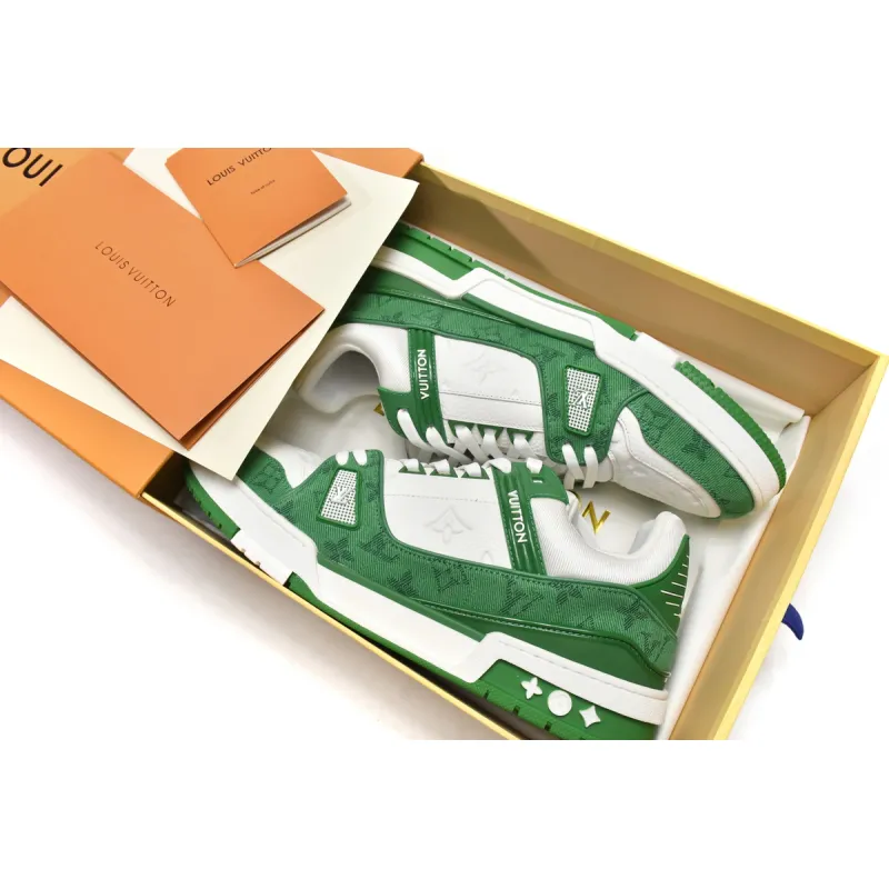 PK God Batch LOUIS VUITTON Trainer Green Cloth Surface VL1201