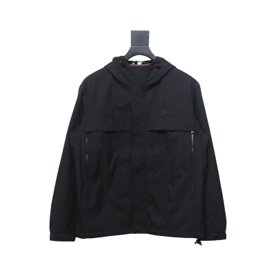 Burberry Fake chest pocket embroidered war horse plus cotton hooded jacket 01