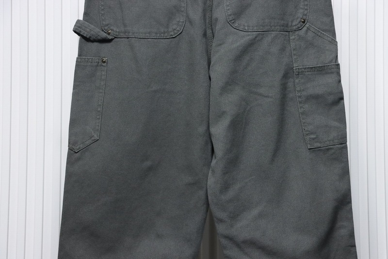 Carhartt washed distressed knee-length canvas overalls lumberjack pants