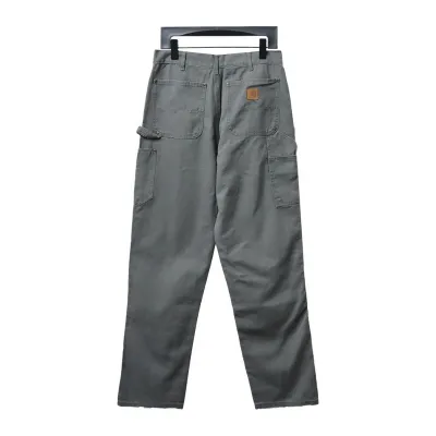 Carhartt washed distressed knee-length canvas overalls lumberjack pants 01