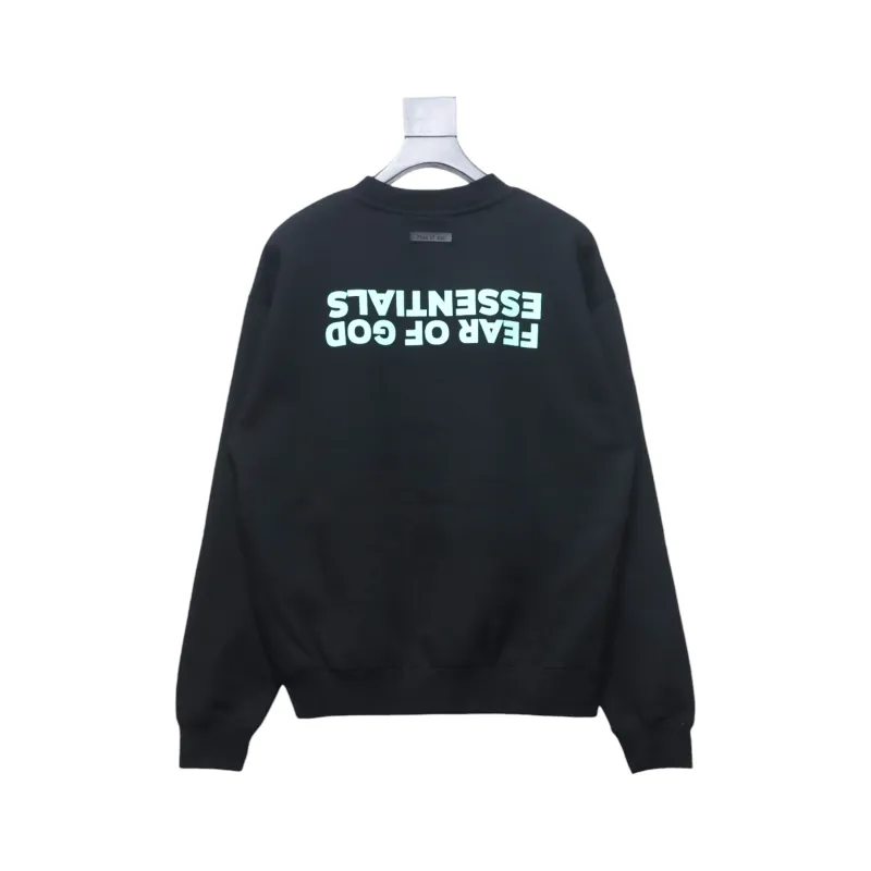 Fear of God FOG 24FW Small inverted letter round neck black sweatshirt