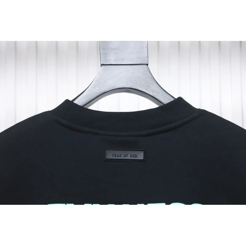 Fear of God FOG 24FW Small inverted letter round neck black sweatshirt