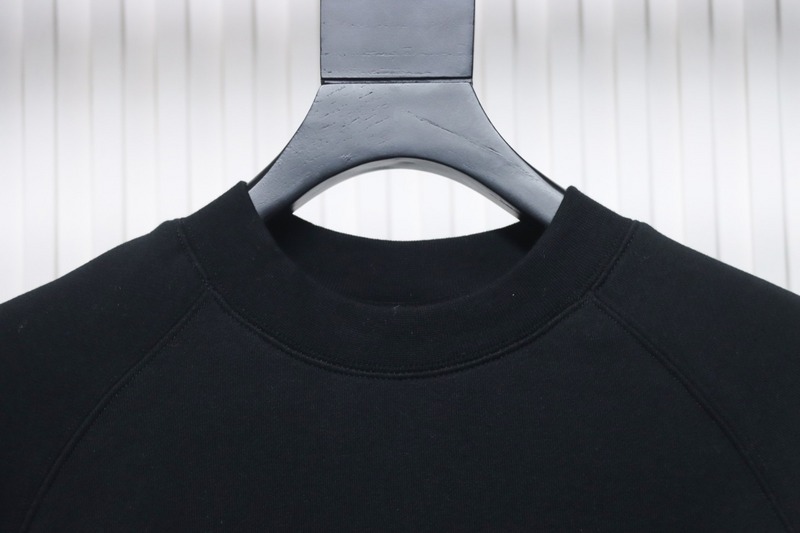 Fear of God FOG double line 24FW FG letter round neck black hoodie