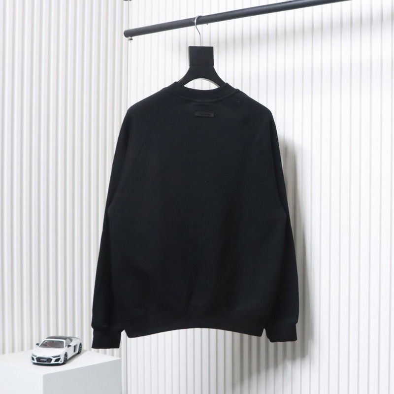 Fear of God FOG double line 24FW FG letter round neck black hoodie