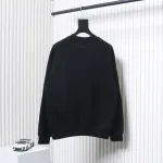 Fear of God FOG double line 24FW FG letter round neck black hoodie