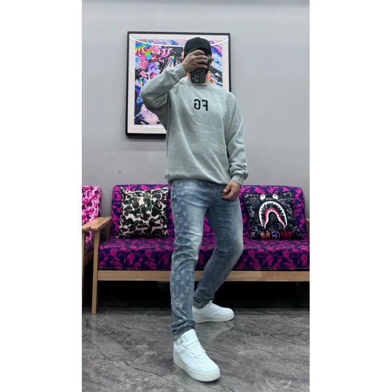 Fear of God FOG double line 24FW FG lettering round neck hoodie