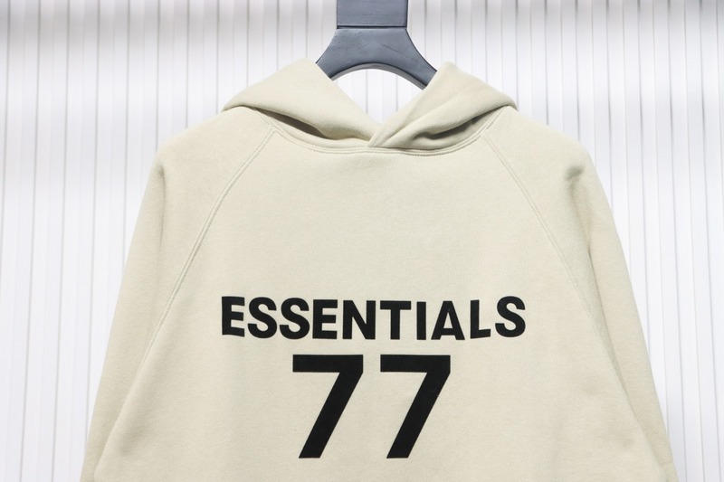 Fear of God FOG essential double line flocked 77 print hooded sweatshirt