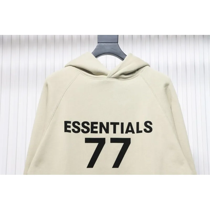 Fear of God FOG essential double line flocked 77 print hooded sweatshirt