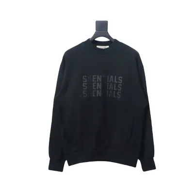 Fear of God FOG essential double line three-row silicone letter round neck sweatshirt 01