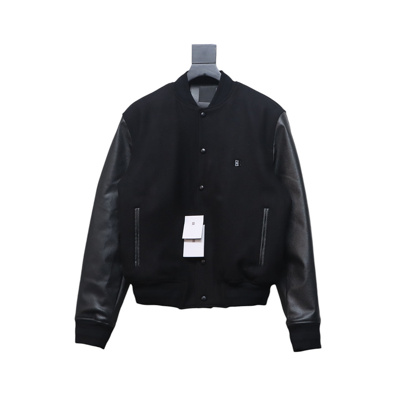 Givenchy GVC 4G Logo Leather Baseball Jacket