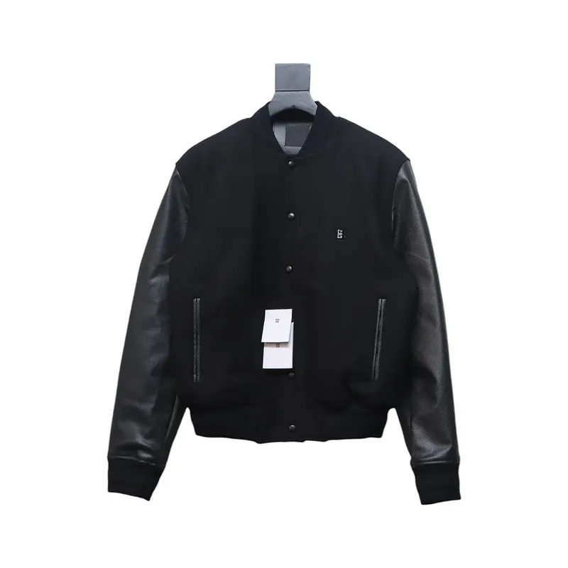 Givenchy GVC 4G Logo Leather Baseball Jacket