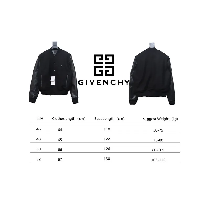 Givenchy GVC 4G Logo Leather Baseball Jacket