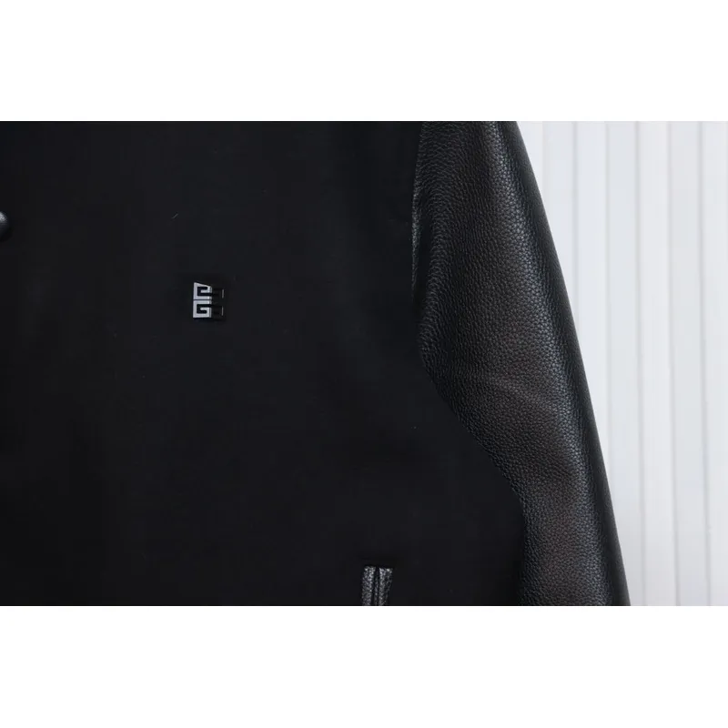 Givenchy GVC 4G Logo Leather Baseball Jacket