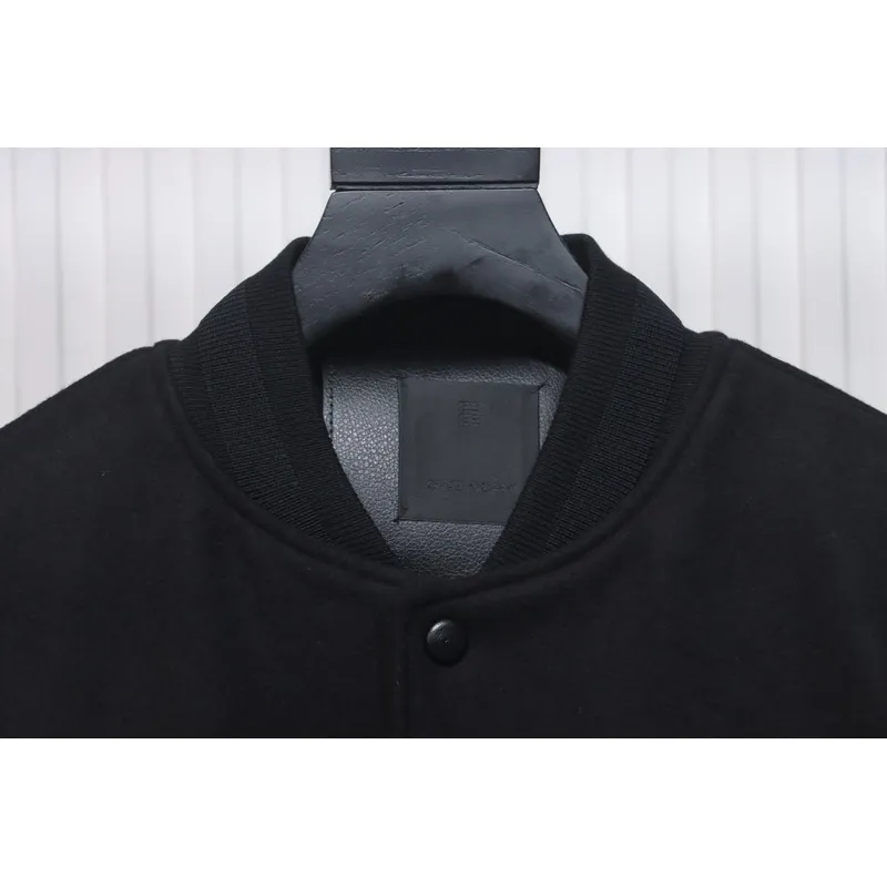 Givenchy GVC 4G Logo Leather Baseball Jacket