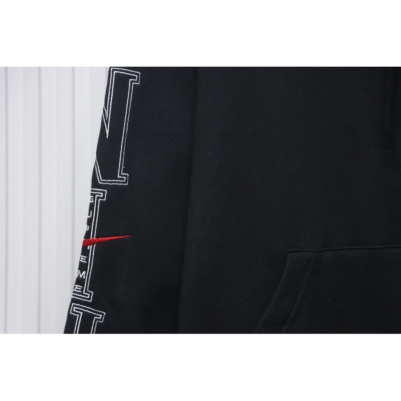 NIKE x SUPREME Nike SUP joint arm embroidered hooded sweatshirt