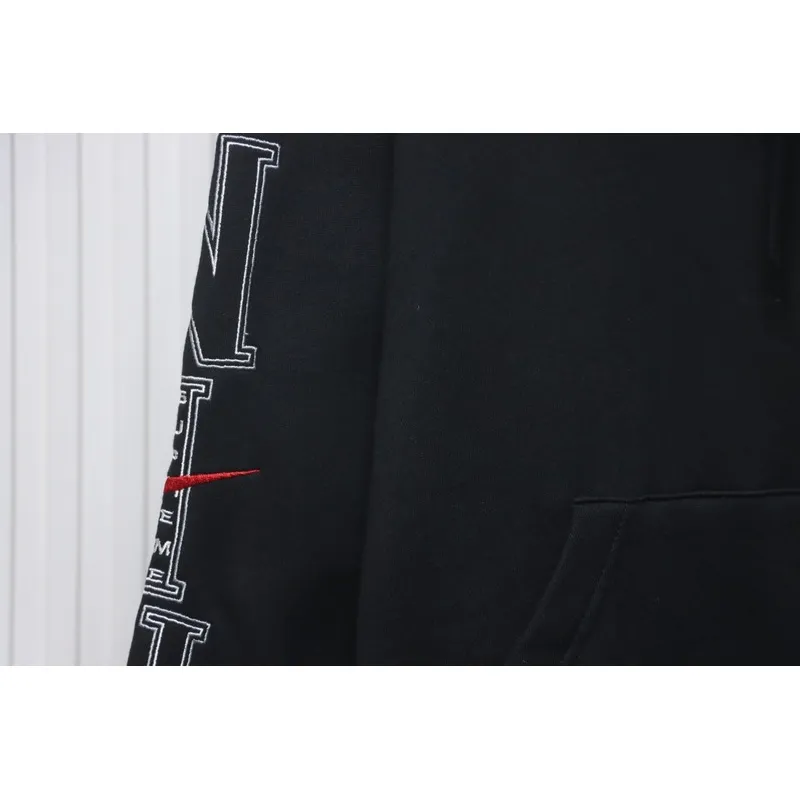 NIKE x SUPREME Nike SUP joint arm embroidered hooded sweatshirt