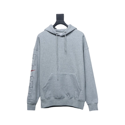 NIKE x SUPREME Nike SUP joint arm embroidery hooded sweatshirt hoodie gray 01
