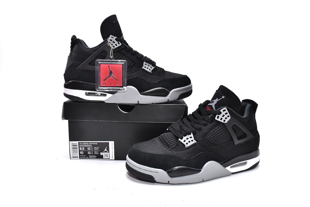 PK God Batch Air Jordan 4 Retro SE Black Canvas DH7138-006