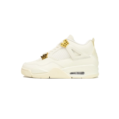 PK God Batch Air Jordan 4 Sail Metallic Gold  AQ9129-170 01