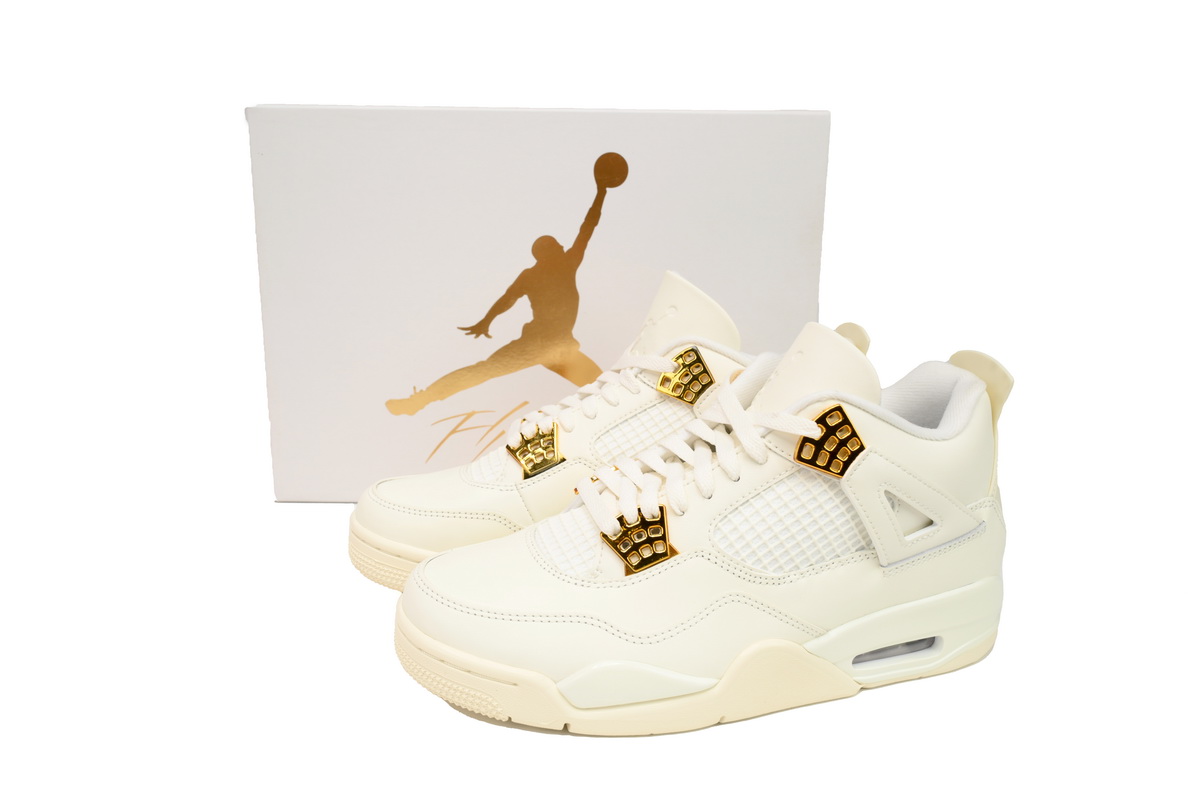 PK God Batch Air Jordan 4 Sail Metallic Gold AQ9129-170