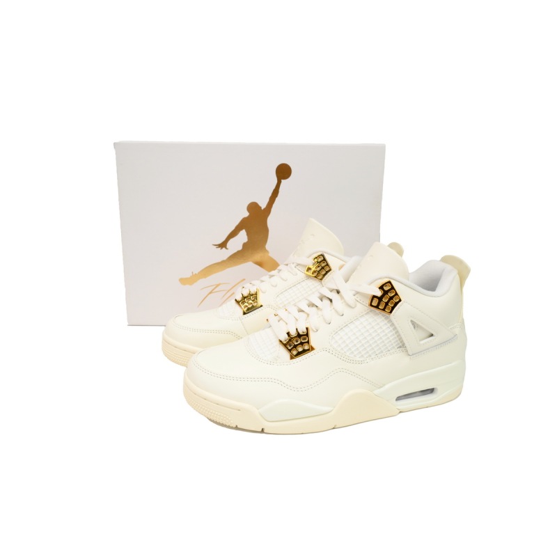 PK God Batch Air Jordan 4 Sail Metallic Gold  AQ9129-170
