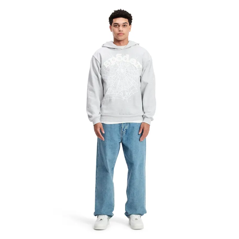 Sp5der OG Web Hoodie Heather Grey
