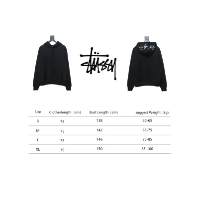 Stussy Logo Embroidered Hoodie black 02