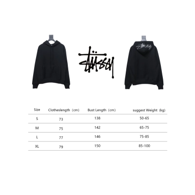Stussy Logo Embroidered Hoodie black 02
