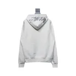 Stussy Logo Embroidered Hoodie gray