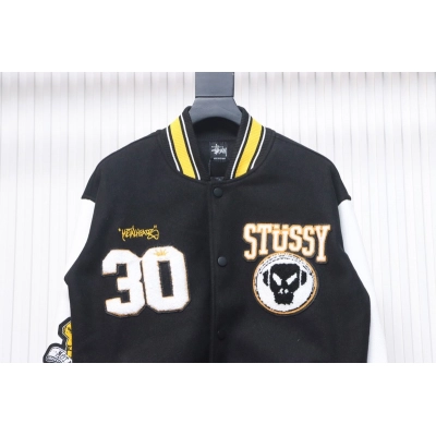 Stussy x Metalheadz 30th Anniversary Heavy Joint Towel Embroidered Baseball Jacket 02