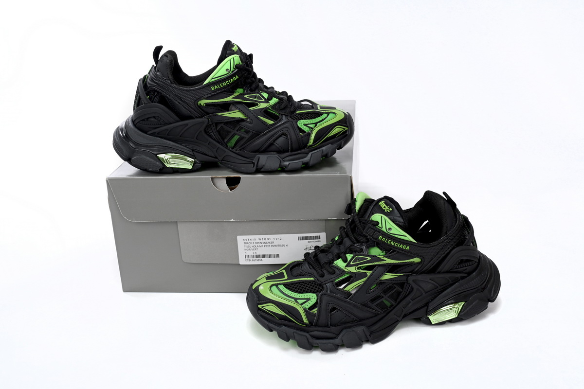 Balenciaga Track 2 Sneaker Black Green 568614 W2GN3 1086