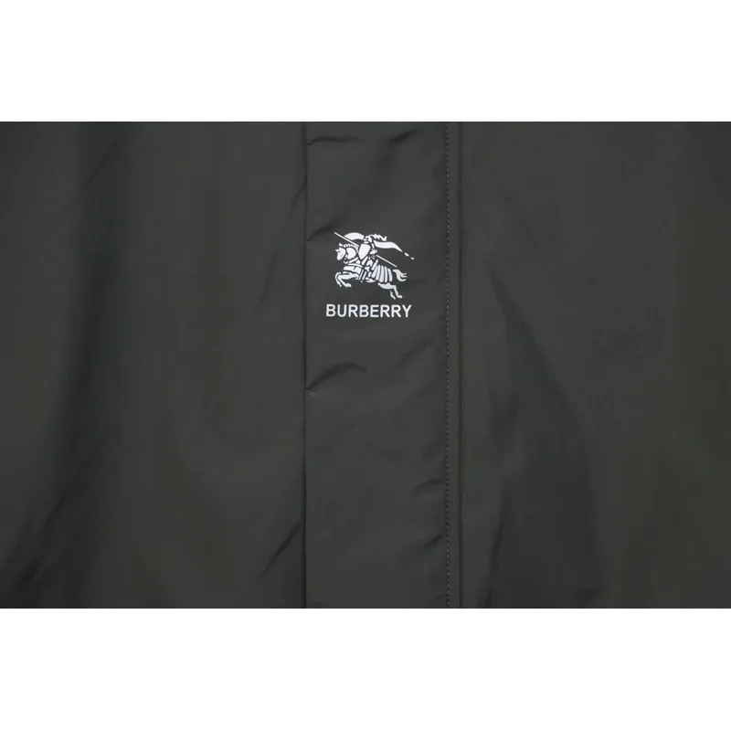 Burberry Horse Logo on Arm Plus Cotton Olive Green Hooded Jacket
