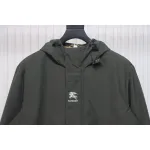 Burberry Horse Logo on Arm Plus Cotton Olive Green Hooded Jacket