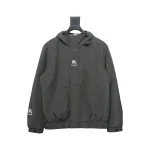 Burberry Horse Logo on Arm Plus Cotton Olive Green Hooded Jacket