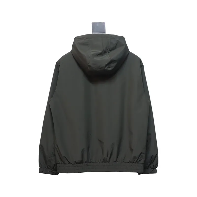 Burberry Horse Logo on Arm Plus Cotton Olive Green Hooded Jacket
